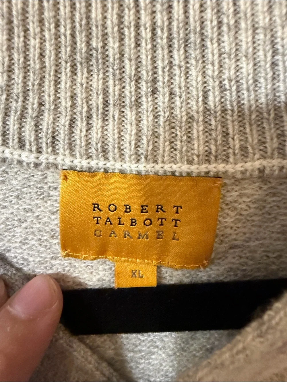 Robert Talbott gray cashmere pullover sweater